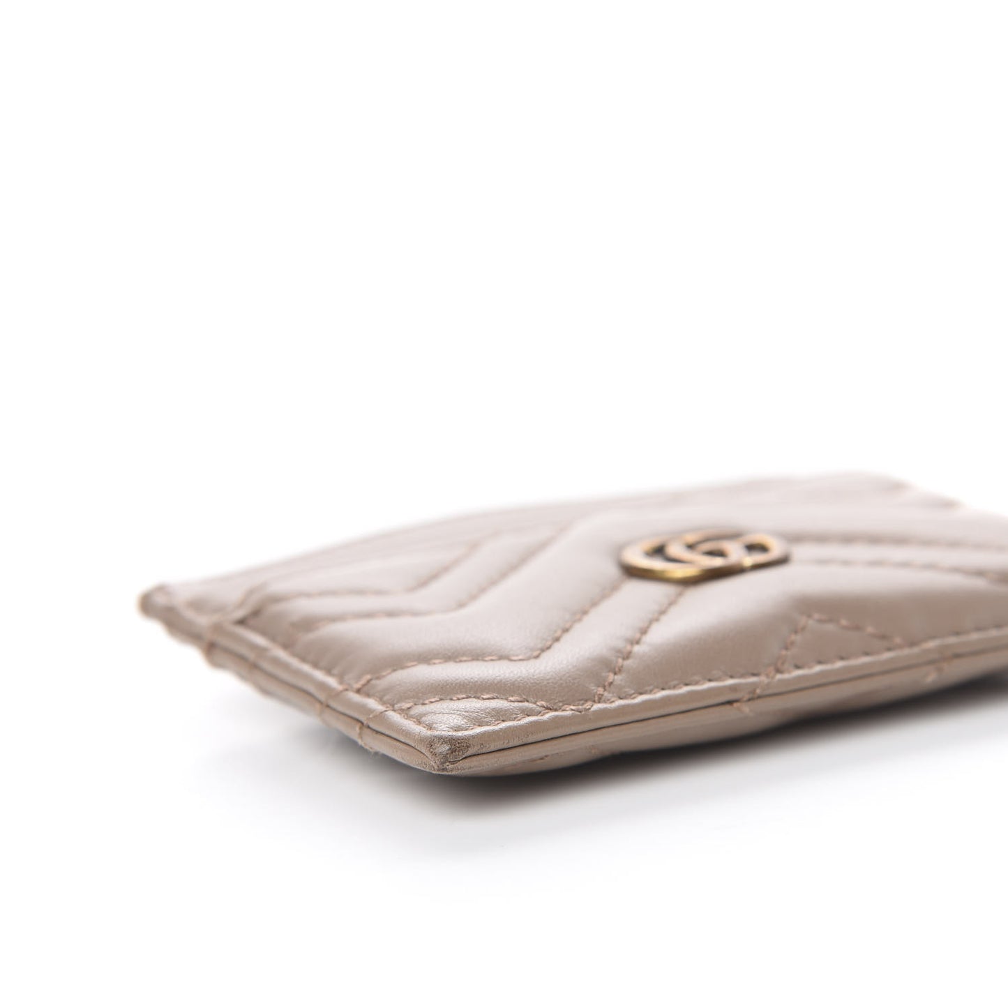 Calfskin Matelasse GG Marmont Card Holder Porcelain Rose
