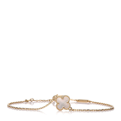 Van Cleef & Arpels 18K Yellow Gold Mother of Pearl Sweet Alhambra Bracelet 1 of 9