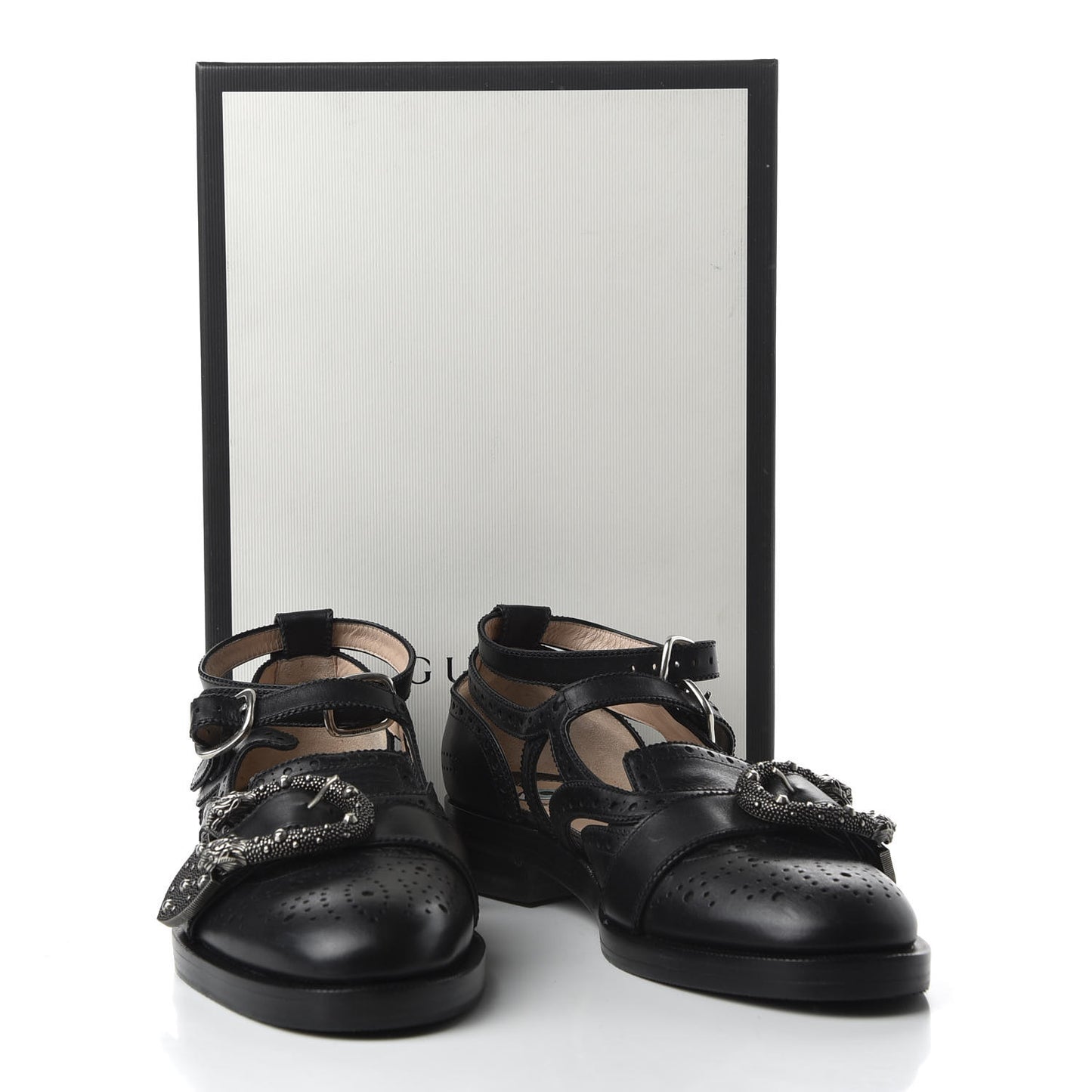 Calfskin Bee Embroidered Womens Queercore Brogue Wingtip Monk Strap Loafers 38 Black