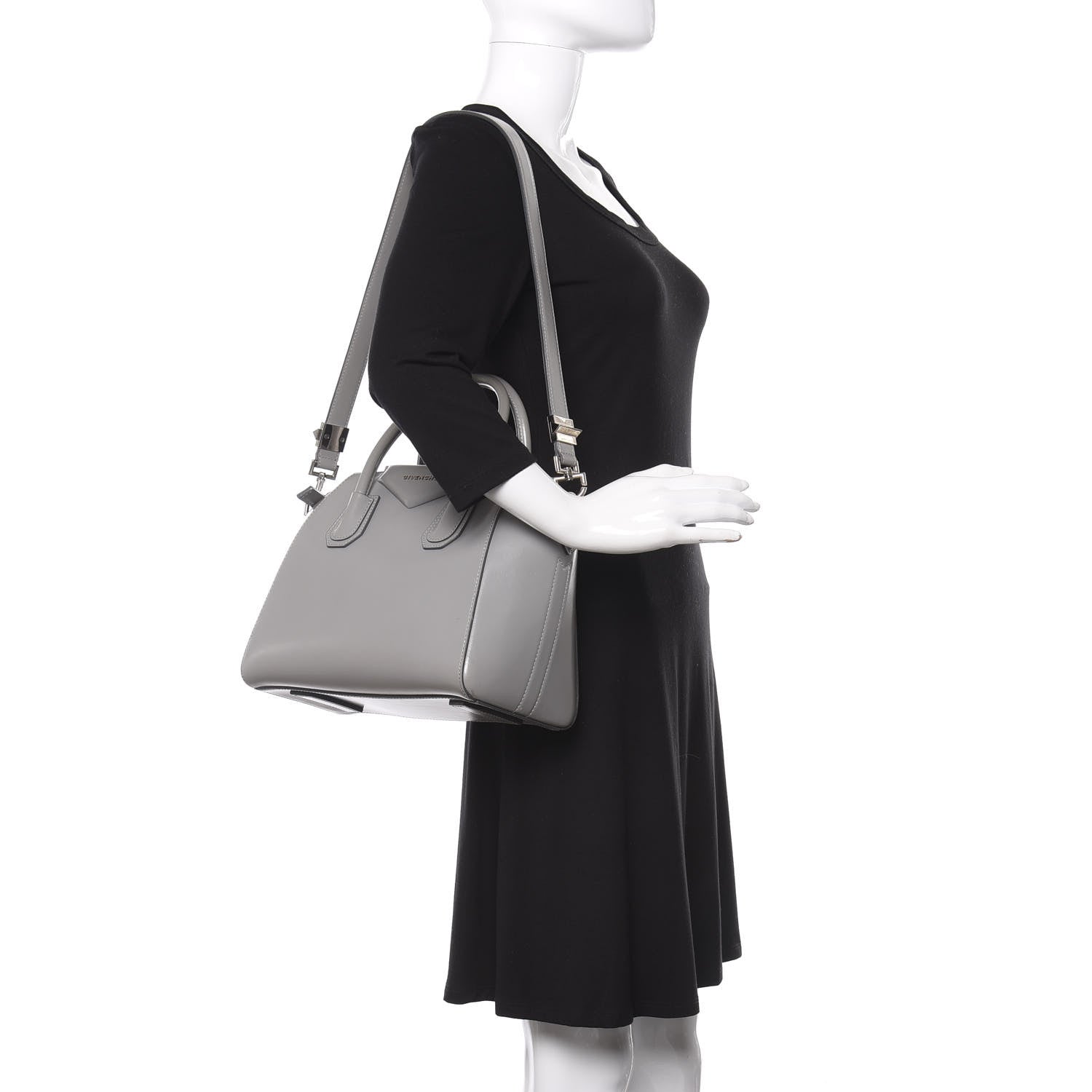 Givenchy Shiny Lord Calfskin Small Antigona Pearl Grey 2 of 14