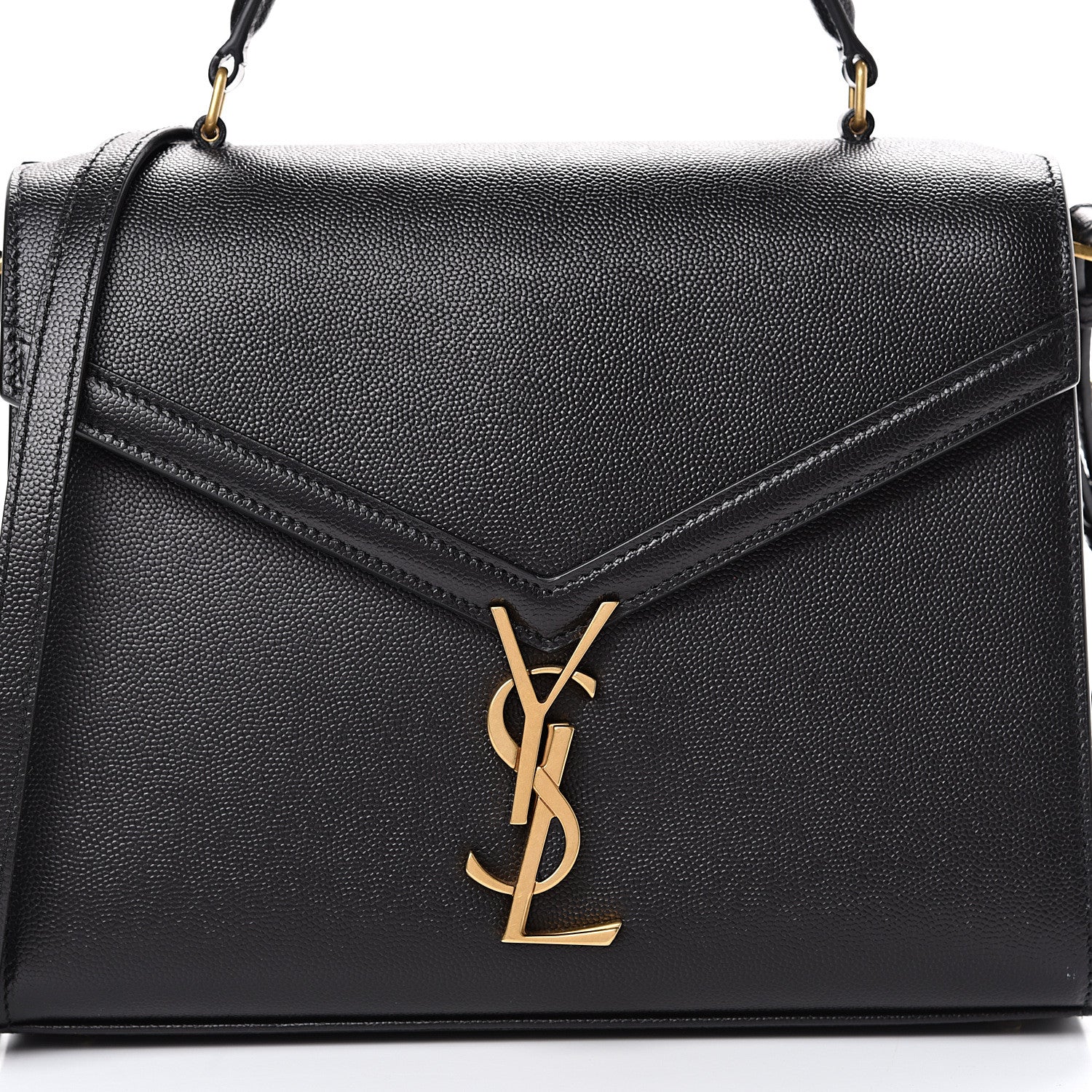 Saint Laurent Grain de Poudre Medium Classic Monogram Cassandra Top Handle Black 7 of 11