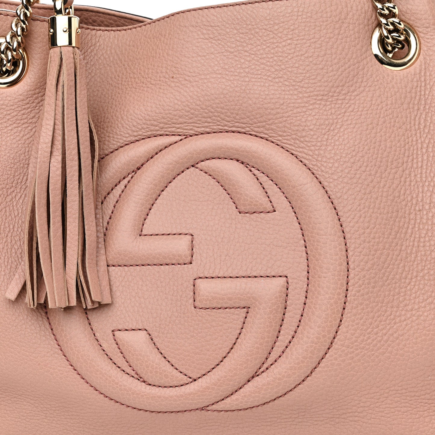 Pebbled Calfskin Medium Soho Chain Shoulder Bag Dark Cipria