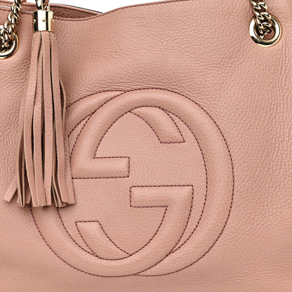 Gucci Pebbled Calfskin Medium Soho Chain Shoulder Bag Dark Cipria 8 of 14