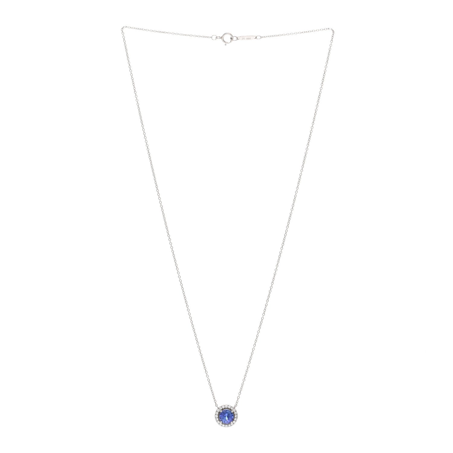 Tiffany Platinum Diamond Tanzanite Soleste Pendant Necklace 3 of 4