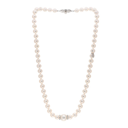Mikimoto 18K White Gold Diamond Akoya Pearl South Sea Pearl 7-11mm Fusion Necklace 3 of 5