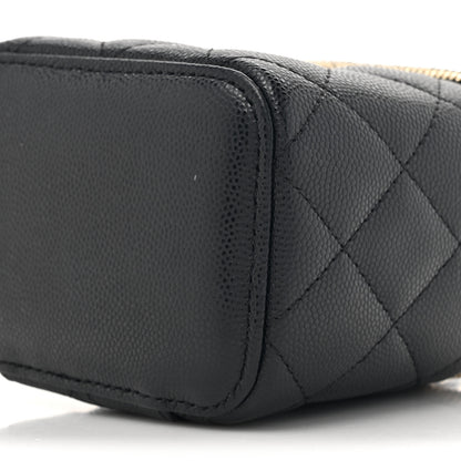 Chanel Caviar Quilted Mini Vanity Case With Chain Black 9 of 10