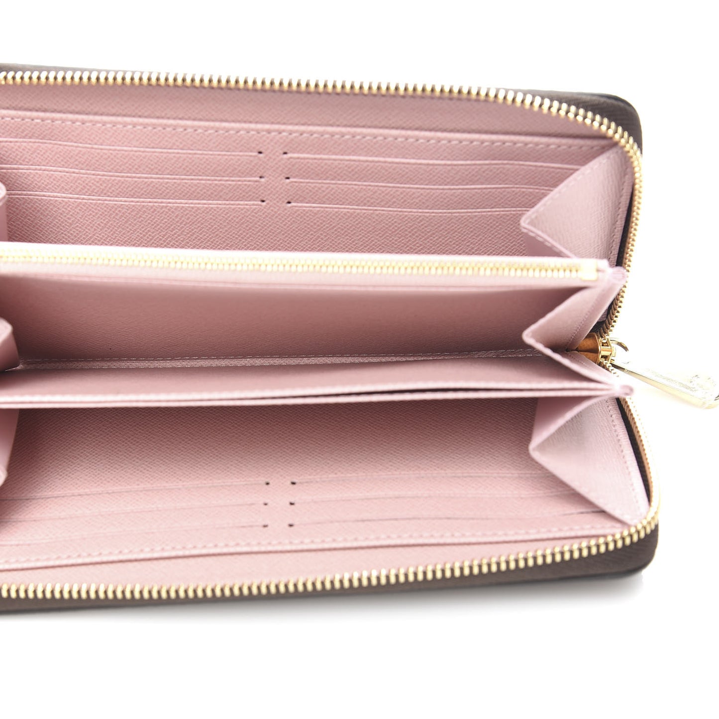 Damier Ebene Zippy Wallet Rose Ballerine