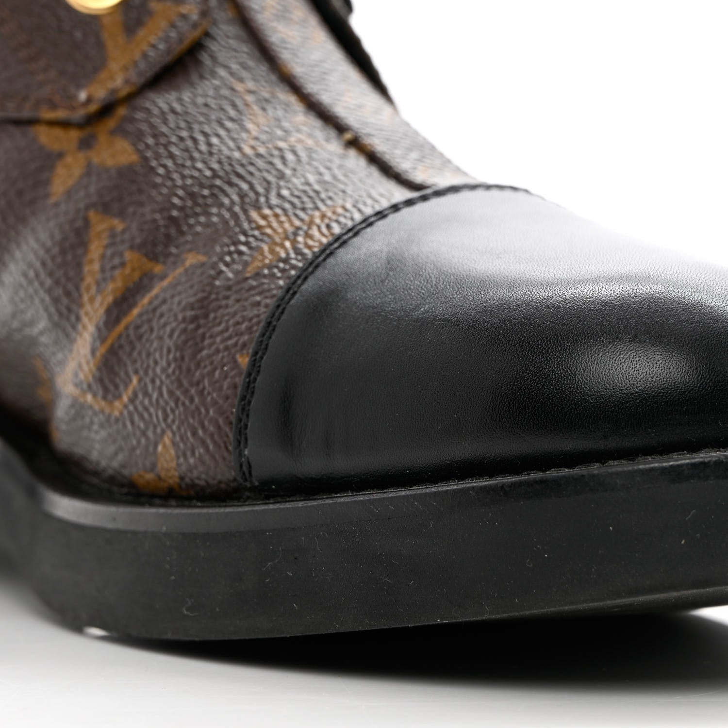 Louis Vuitton Calfskin Monogram Wonderland Flat Ranger Boots 41 Black 11 of 17
