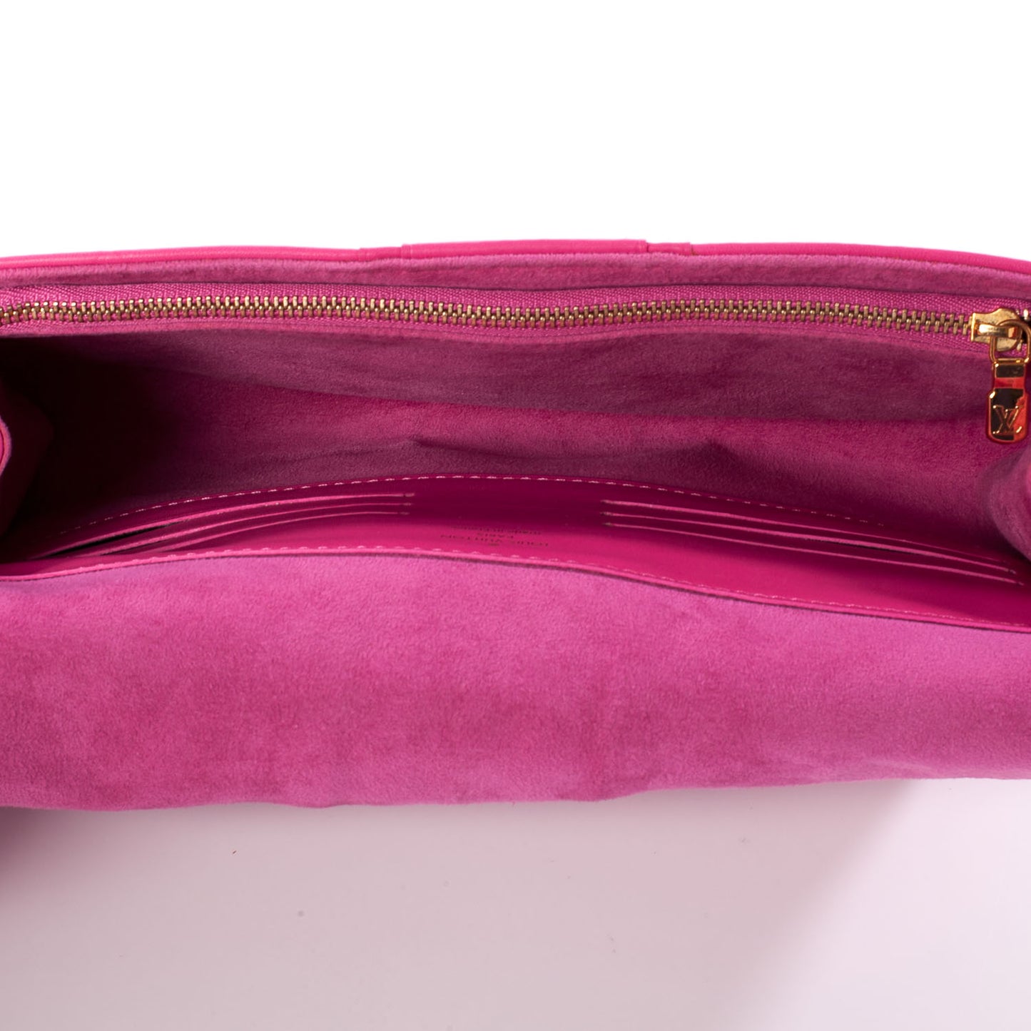 Calfskin Embossed Courtney Pochette Clutch Fuchsia