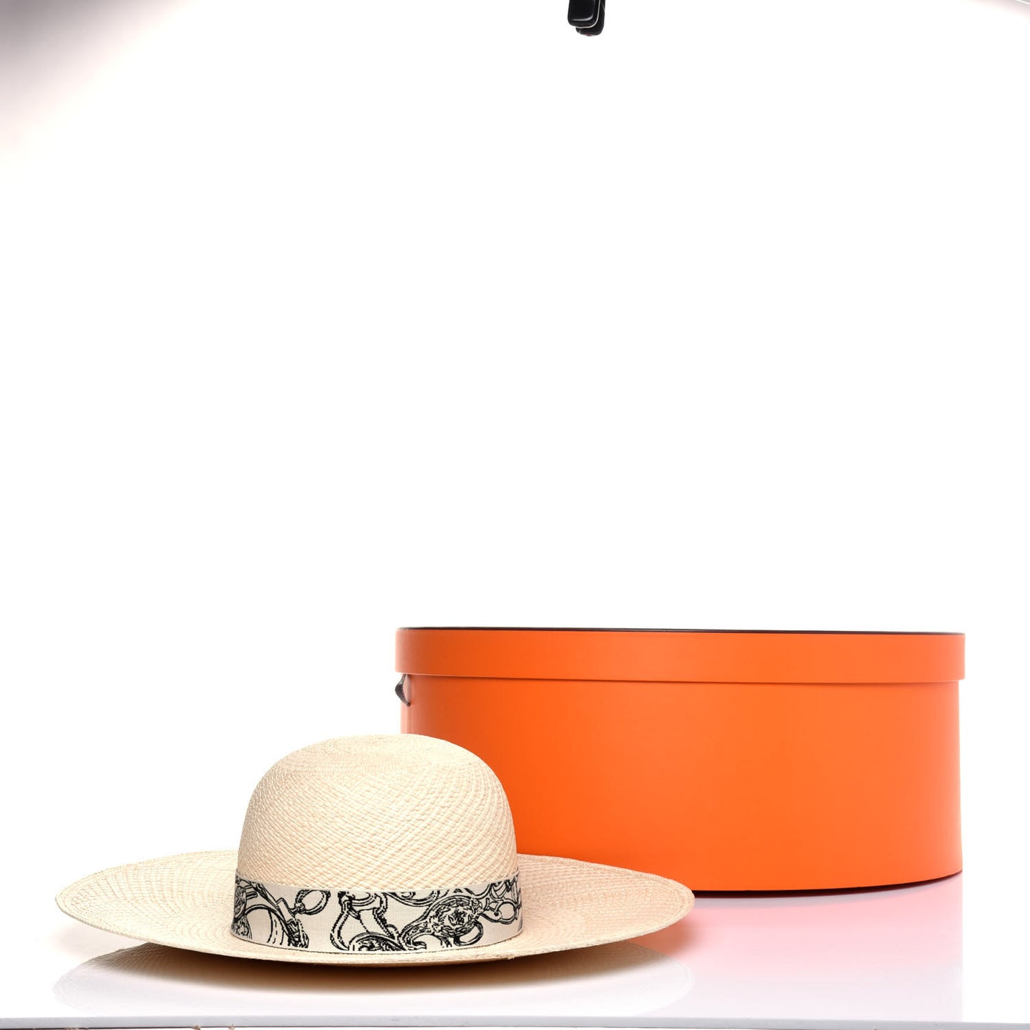 Straw Brides De Gala Panama Carrousel Hat 56 Naturel Ecru Black