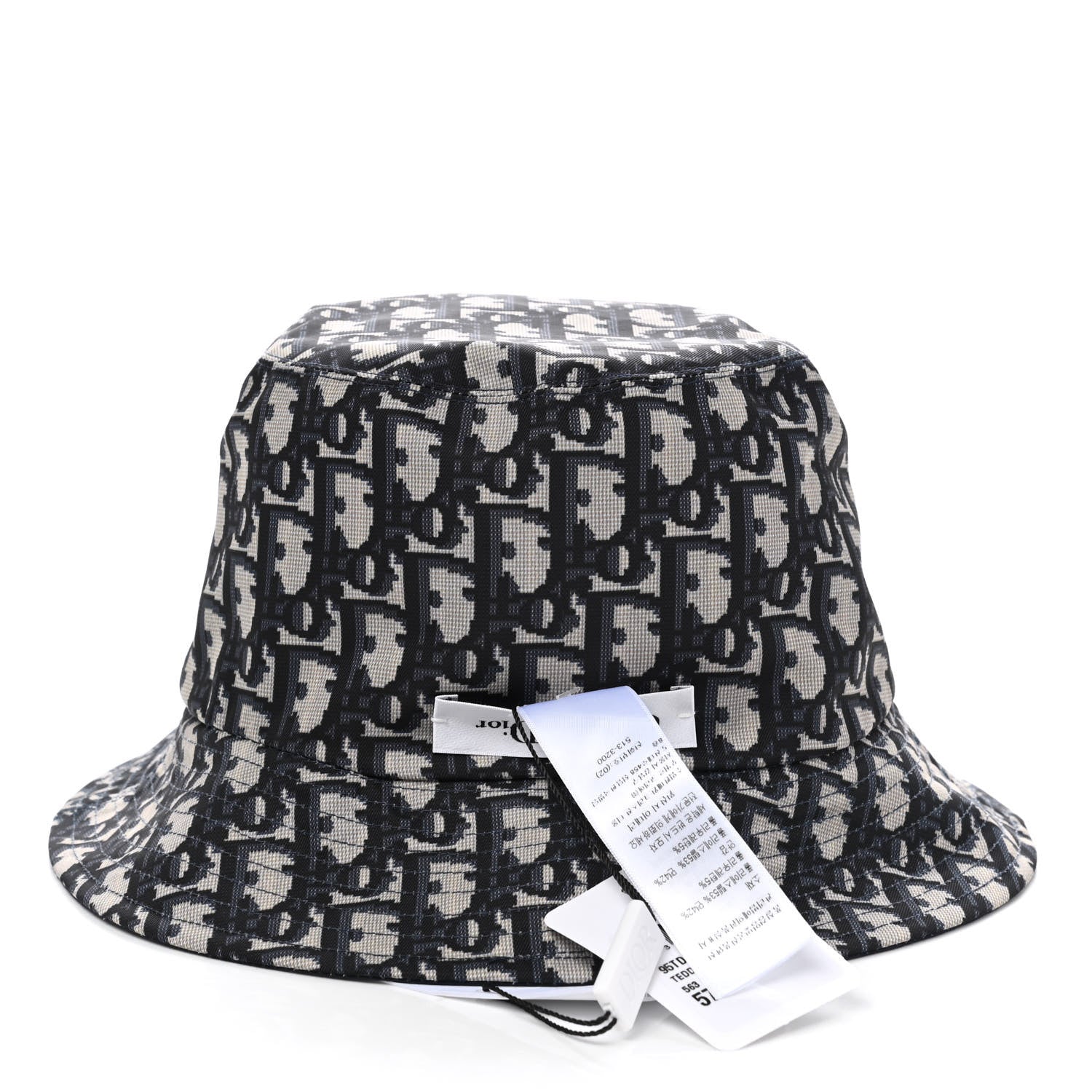 Christian Dior Oblique Reversible Teddy-D Brim Bucket Hat 57 Black 7 of 11