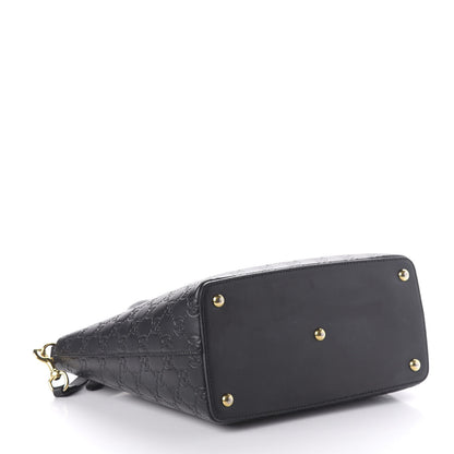 Gucci Guccissima Small Zippered Bucket Tote Black 4 of 10