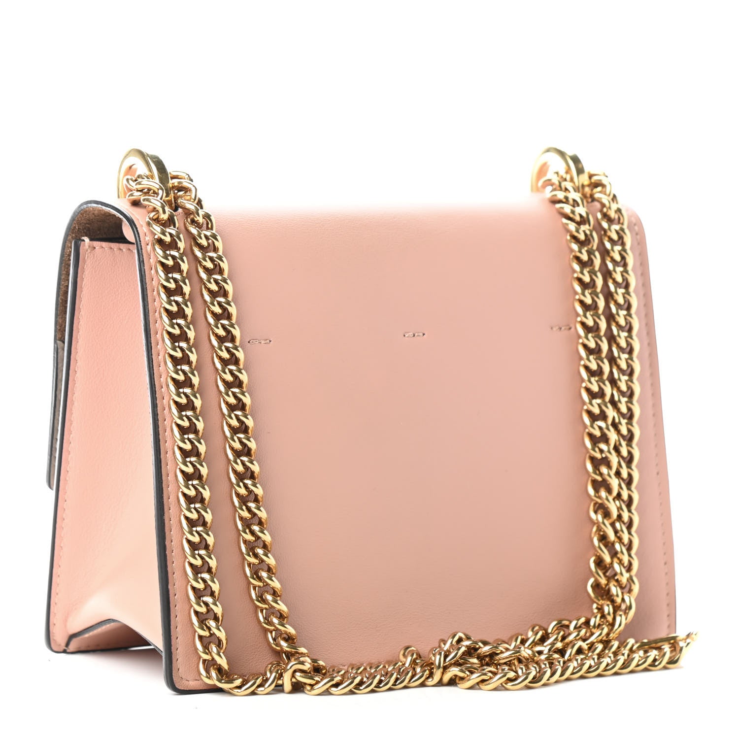 Fendi Vitello Grace Matte Small Kan U Shoulder Bag Rosa Bourbon 2 of 5