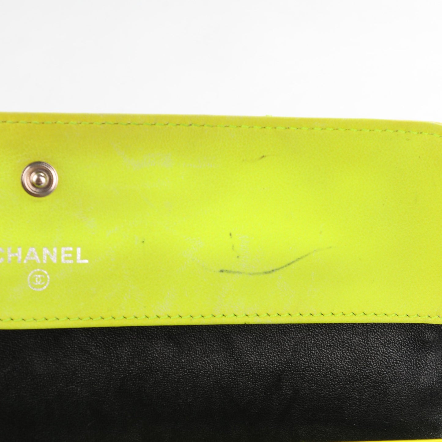 Patent Stitched CC Flap Wallet Clutch Yellow
