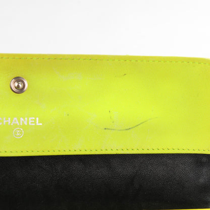 Chanel Patent Stitched CC Flap Wallet Clutch Yellow 14 of 15