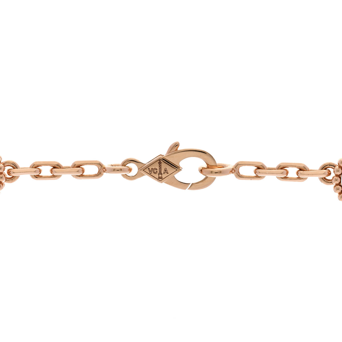 18K Rose Gold Carnelian 20 Motifs Guilloche Vintage Alhambra Necklace