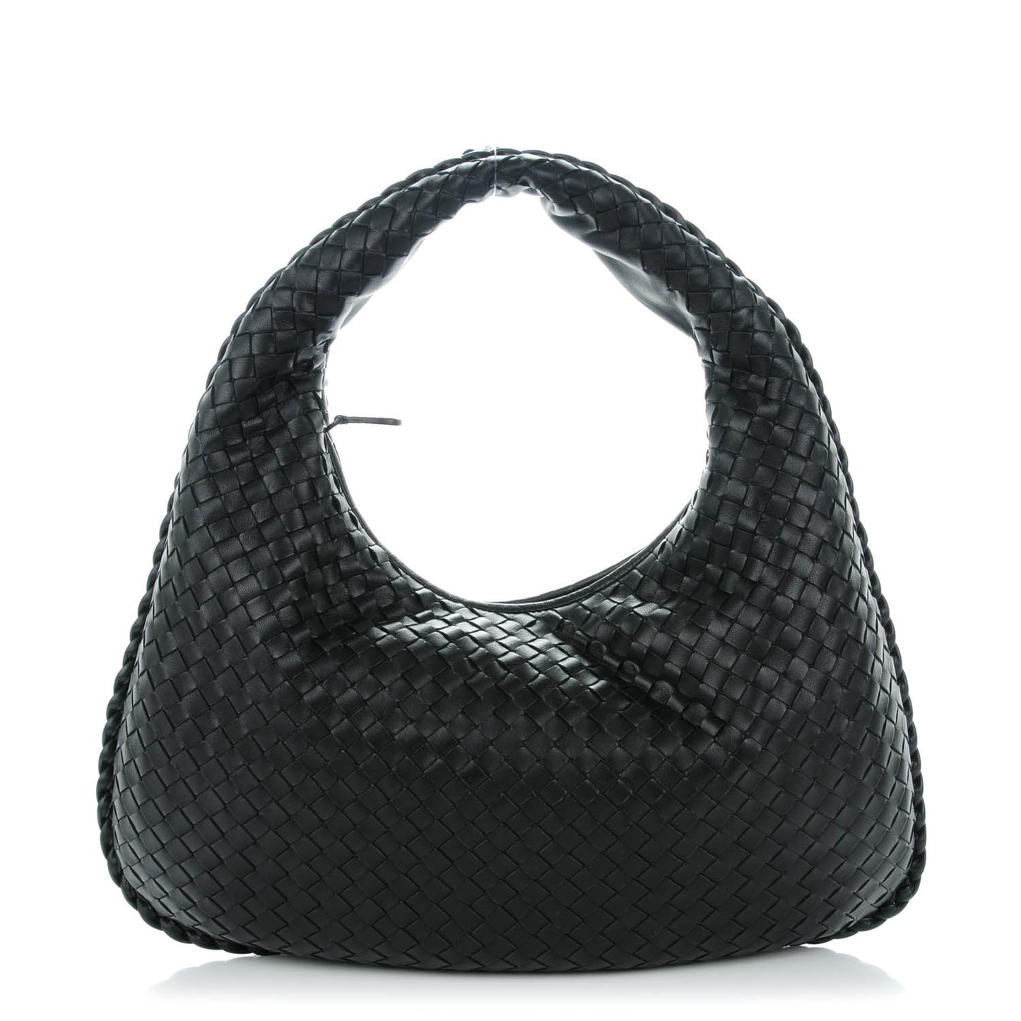 Nappa Intrecciato Small Veneta Hobo Nero Black