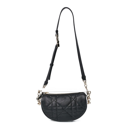 Christian Dior Lambskin Cannage Mini Dior Vibe Hobo Bag Black 1 of 9