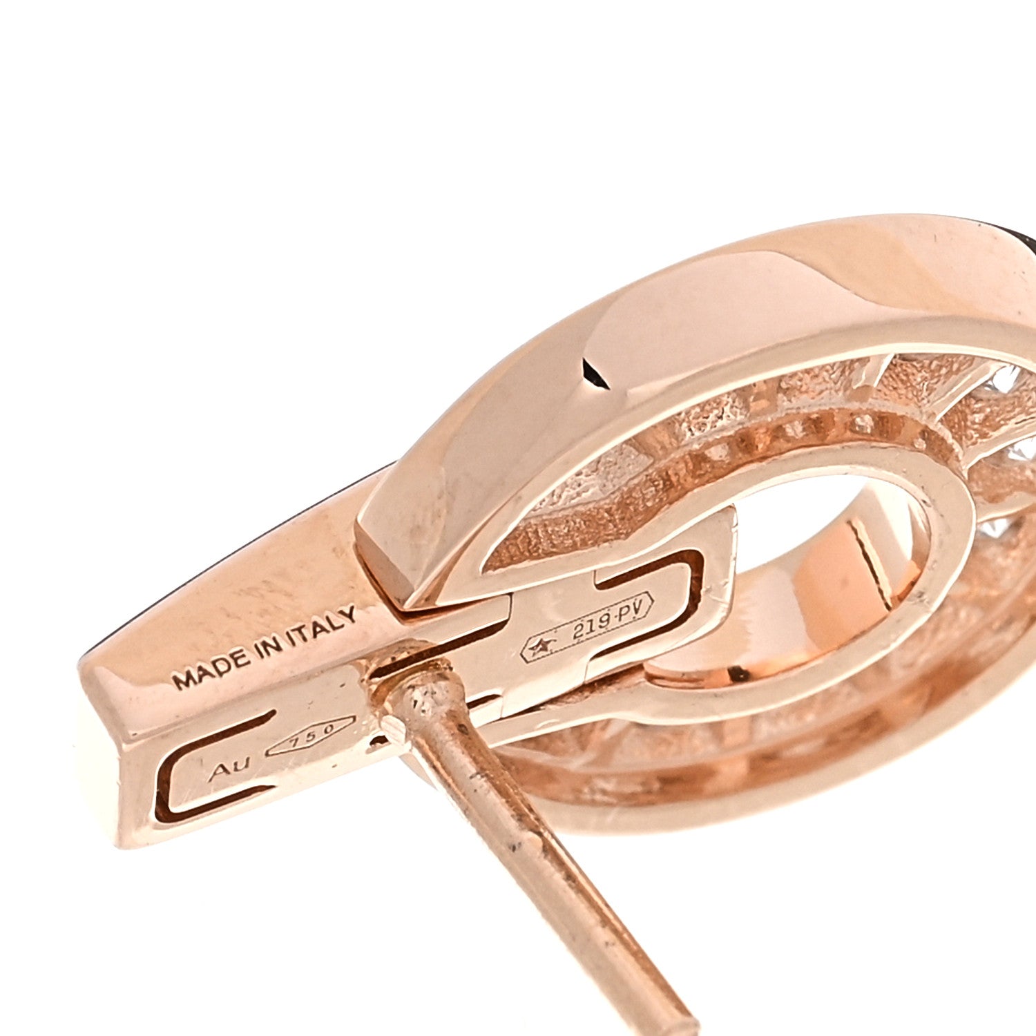 Bulgari 18K Rose Gold Diamond BVLGARI BVLGARI Openwork Earrings 5 of 6