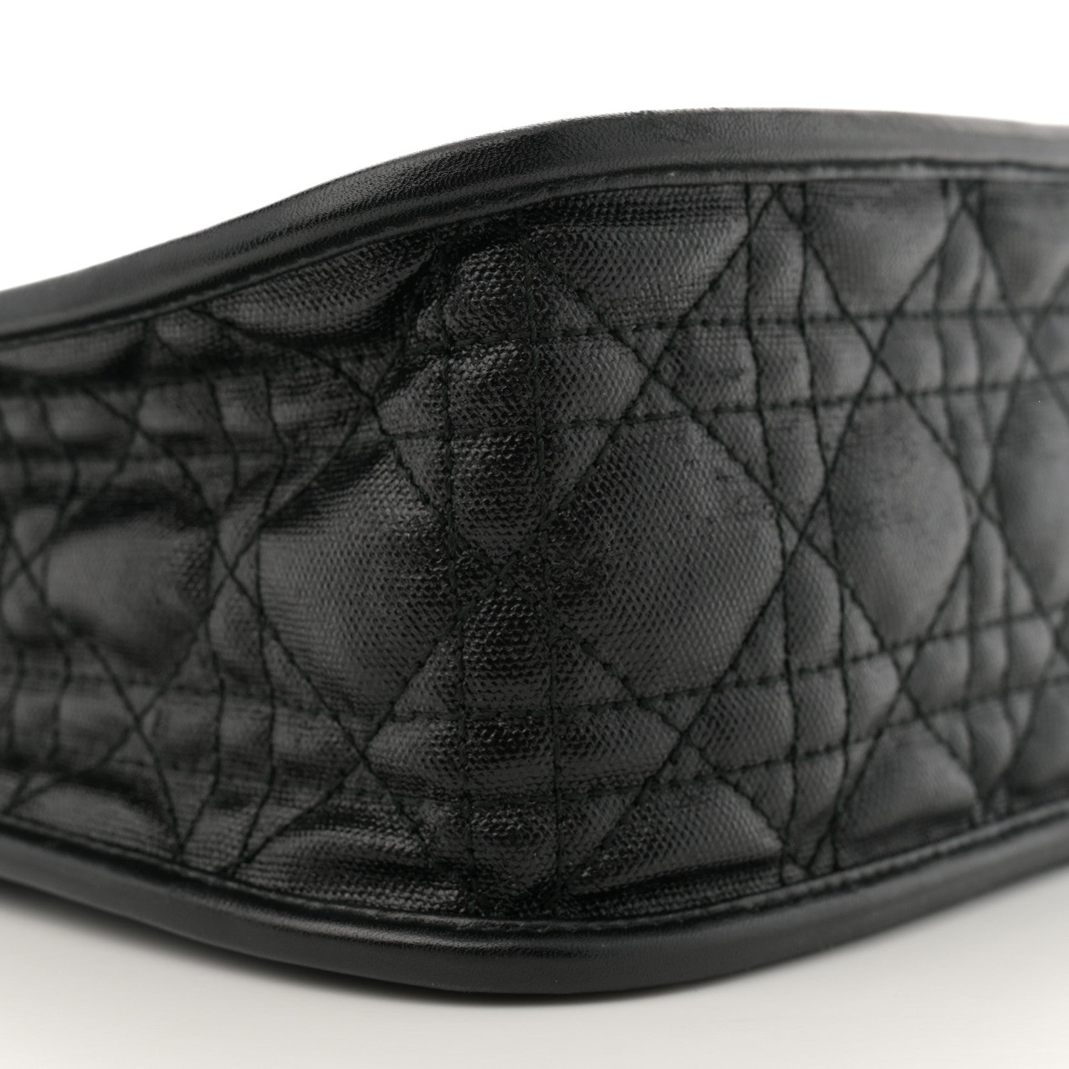 Christian Dior Coated Canvas Cannage Crossbody Bag Black 9 of 10