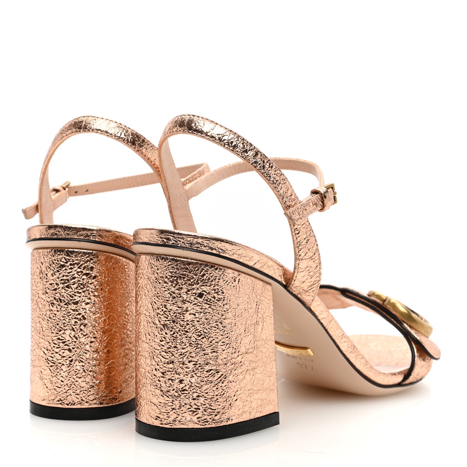 Gucci Galassia GG Marmont Ankle Wrap 75mm Sandals 37.5 Salmone 4 of 7