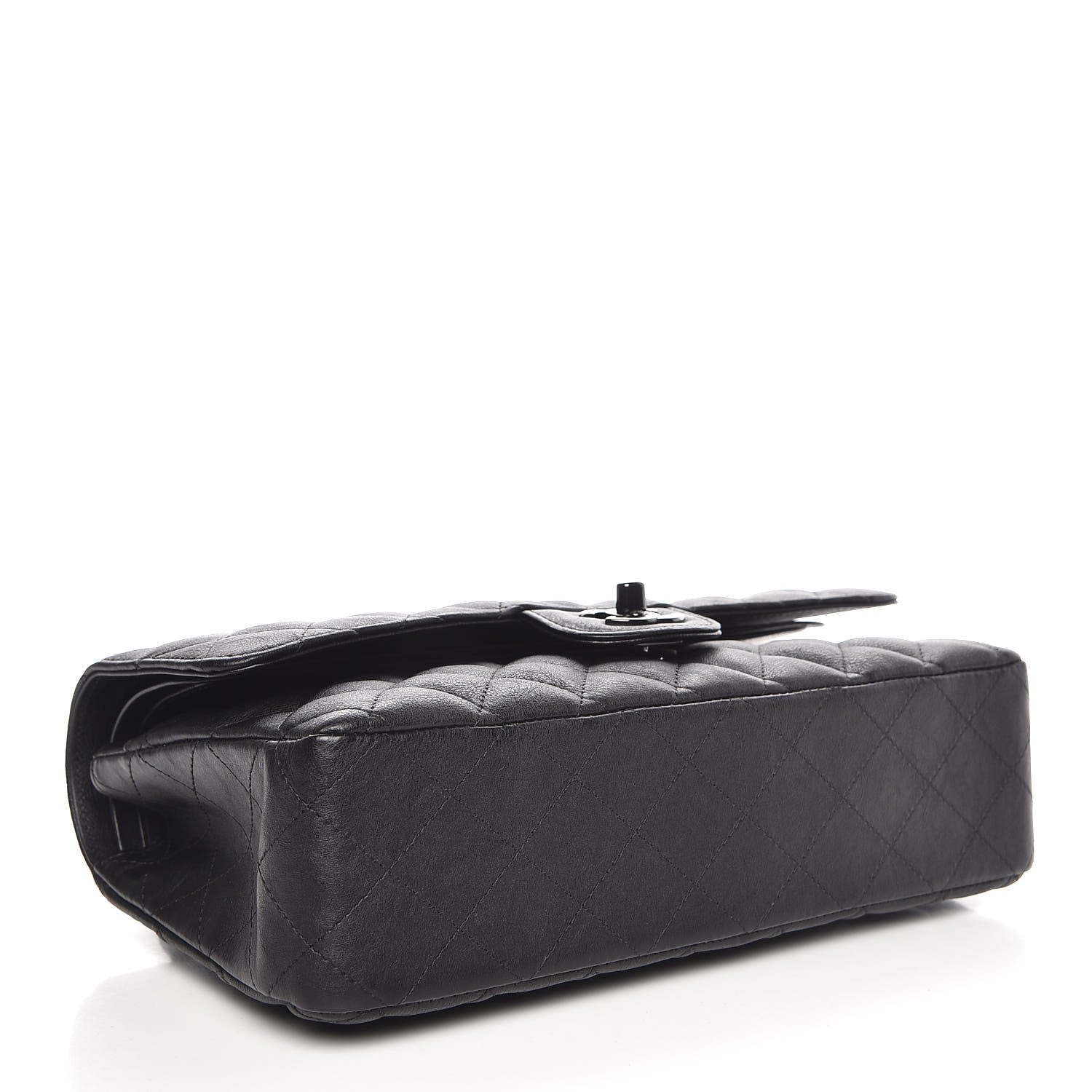 Chanel Crumpled Calfskin Quilted Medium Double Flap So Black 4 of 8