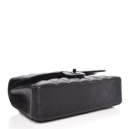 Chanel Crumpled Calfskin Quilted Medium Double Flap So Black 4 of 8
