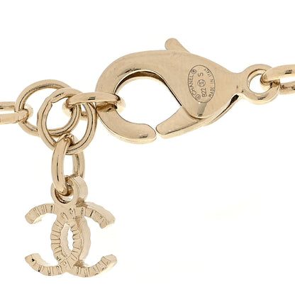 Chanel Metal Lambskin Crystal Chain CC Necklace Black Gold 5 of 5
