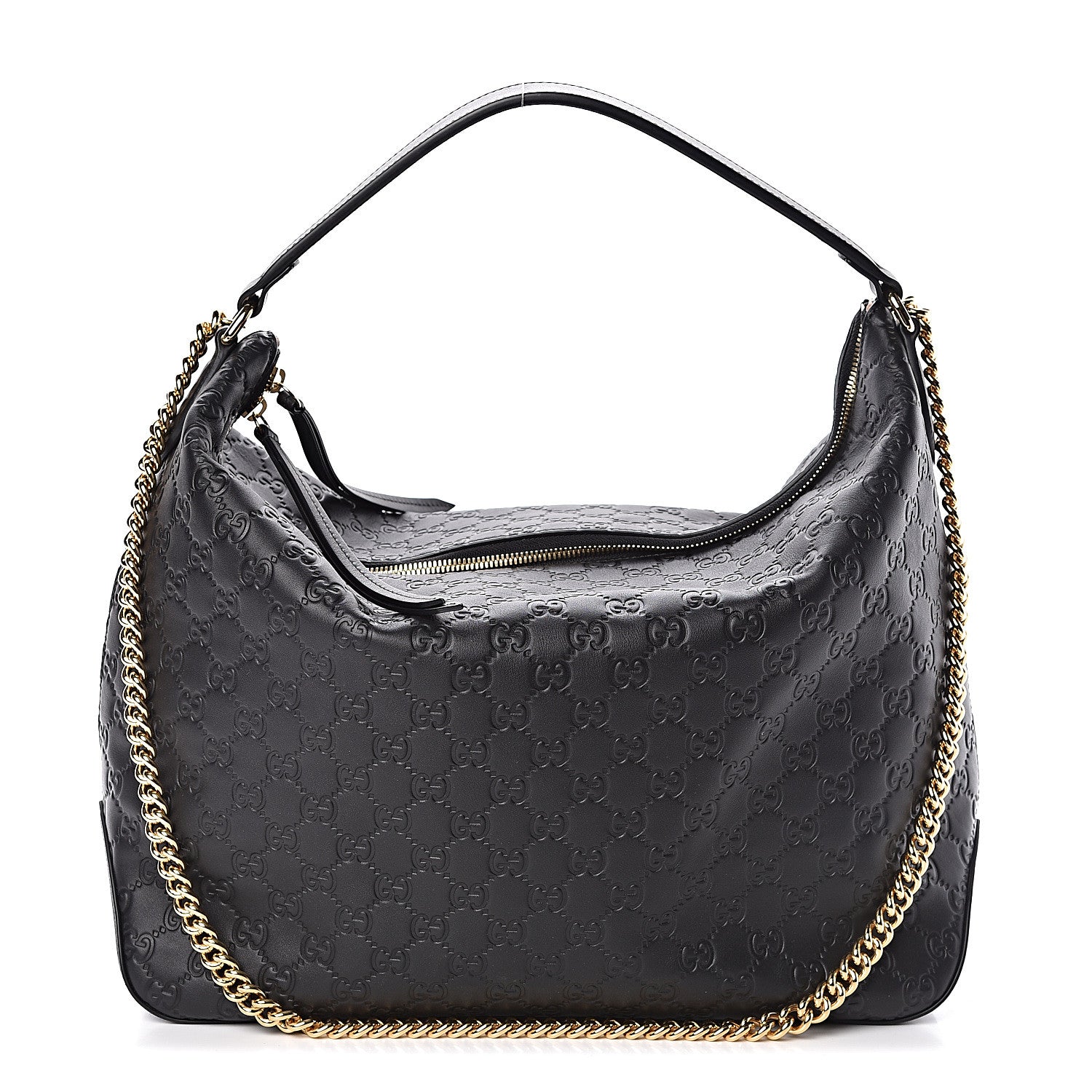 Gucci Guccissima Signature Large Linea A Hobo Black 1 of 10