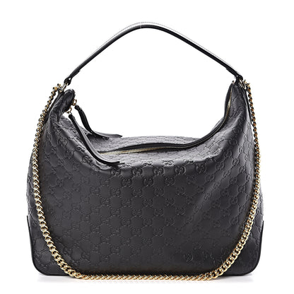 Gucci Guccissima Signature Large Linea A Hobo Black 1 of 10