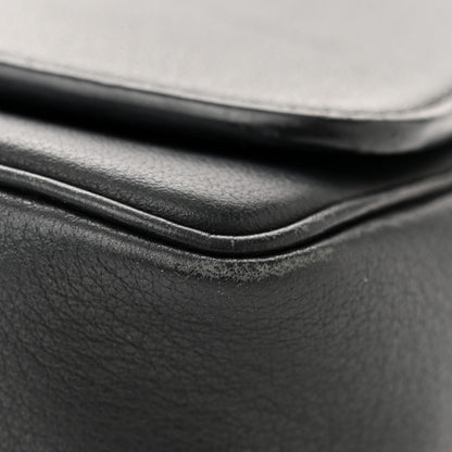 Balenciaga Pebbled Calfskin Logo Everyday Flap Chain Wallet Black 11 of 16