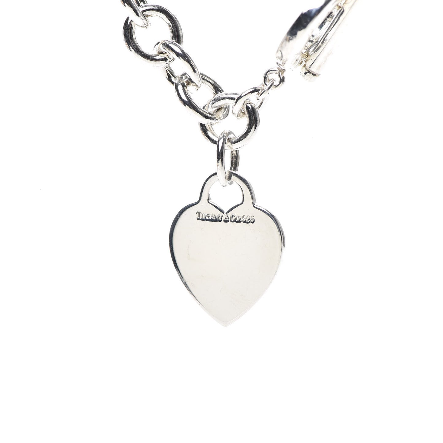 Sterling Silver Heart Tag Toggle Necklace