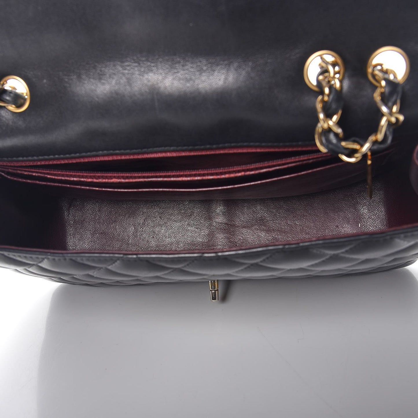 Lambskin Quilted Jumbo Single Flap Black