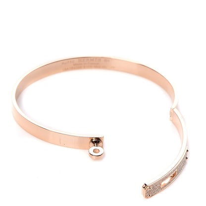 Hermes 18K Rose Gold Diamond PM Kelly Pave Bracelet SH 4 of 5