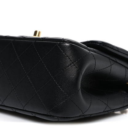 Chanel Lambskin Quilted Mini Sweet Camellia Flap Black 10 of 11