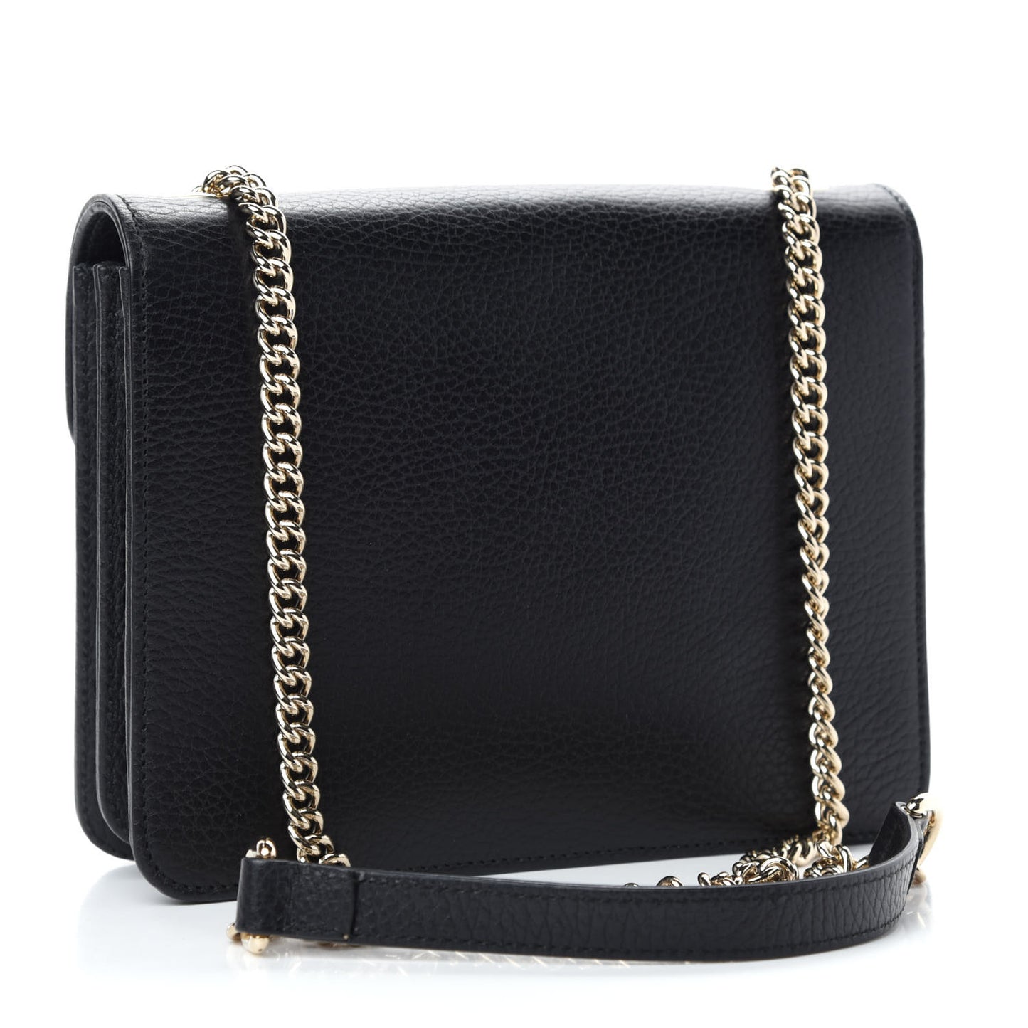 Dollar Calfskin Small Interlocking G Shoulder Bag Black