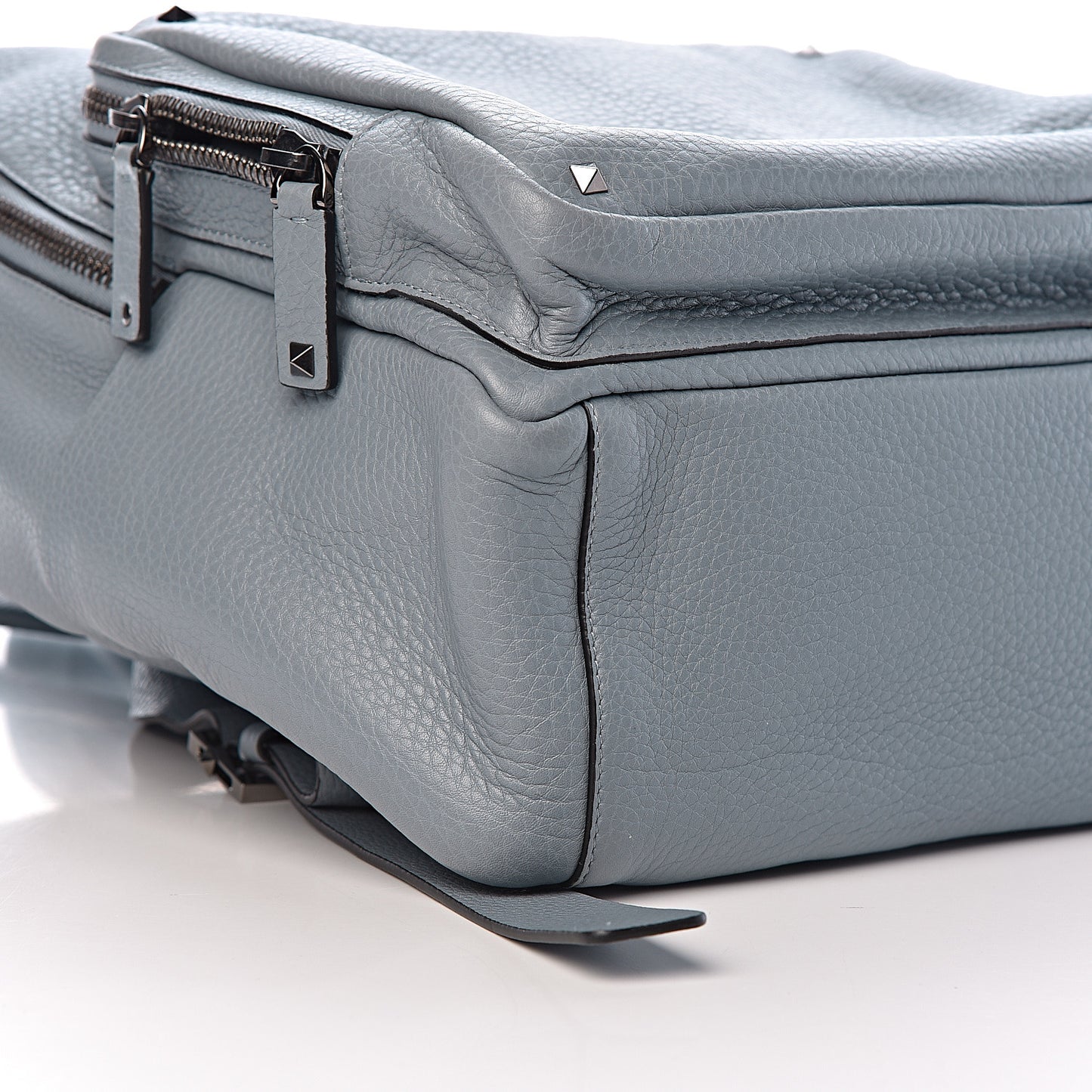Grained Calfskin Rockstud Backpack Blue