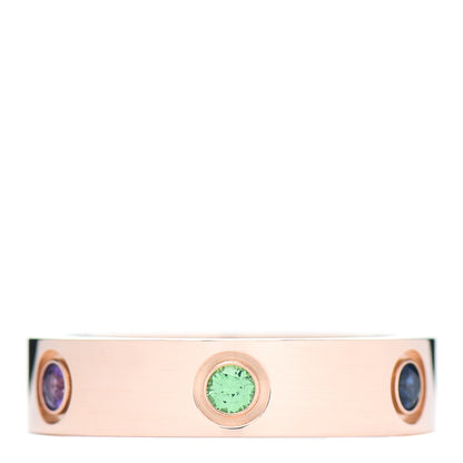 Cartier 18K Pink Gold Sapphire Garnet Amethyst 5.5mm LOVE Ring 60 9 3 of 4