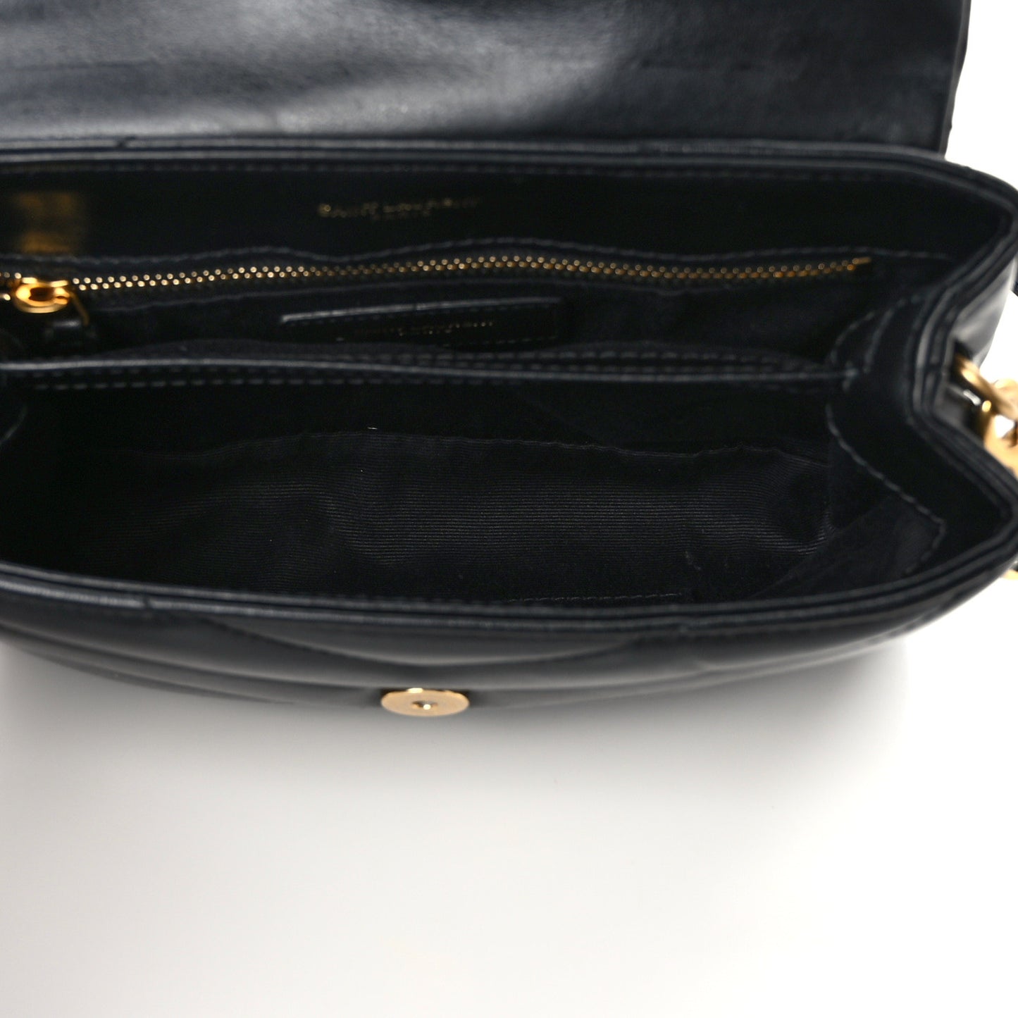 Calfskin Y Quilted Monogram Toy Loulou Crossbody Bag Black