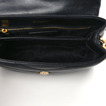 Saint Laurent Calfskin Y Quilted Monogram Toy Loulou Crossbody Bag Black 5 of 14
