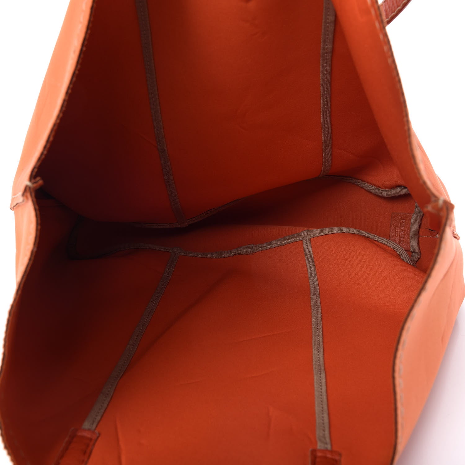 Prada Neoprene Logo Shopping Tote Orange 5 of 11
