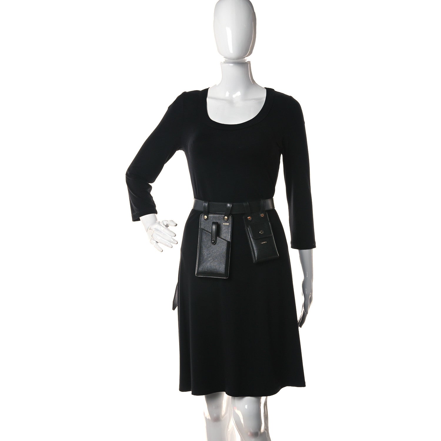 Fendi Vitello Glacier Utility Belt Pouch Black 1 of 10