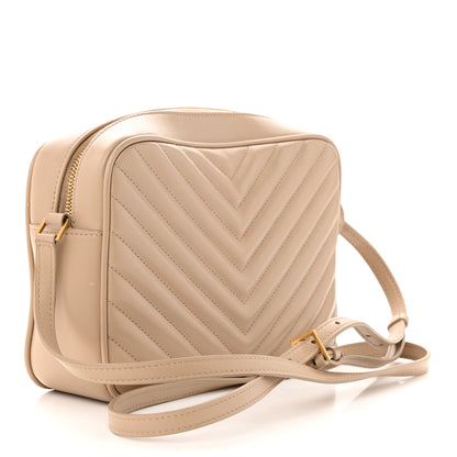 Saint Laurent Calfskin Matelasse Monogram Lou Camera Bag Dark Beige 3 of 14
