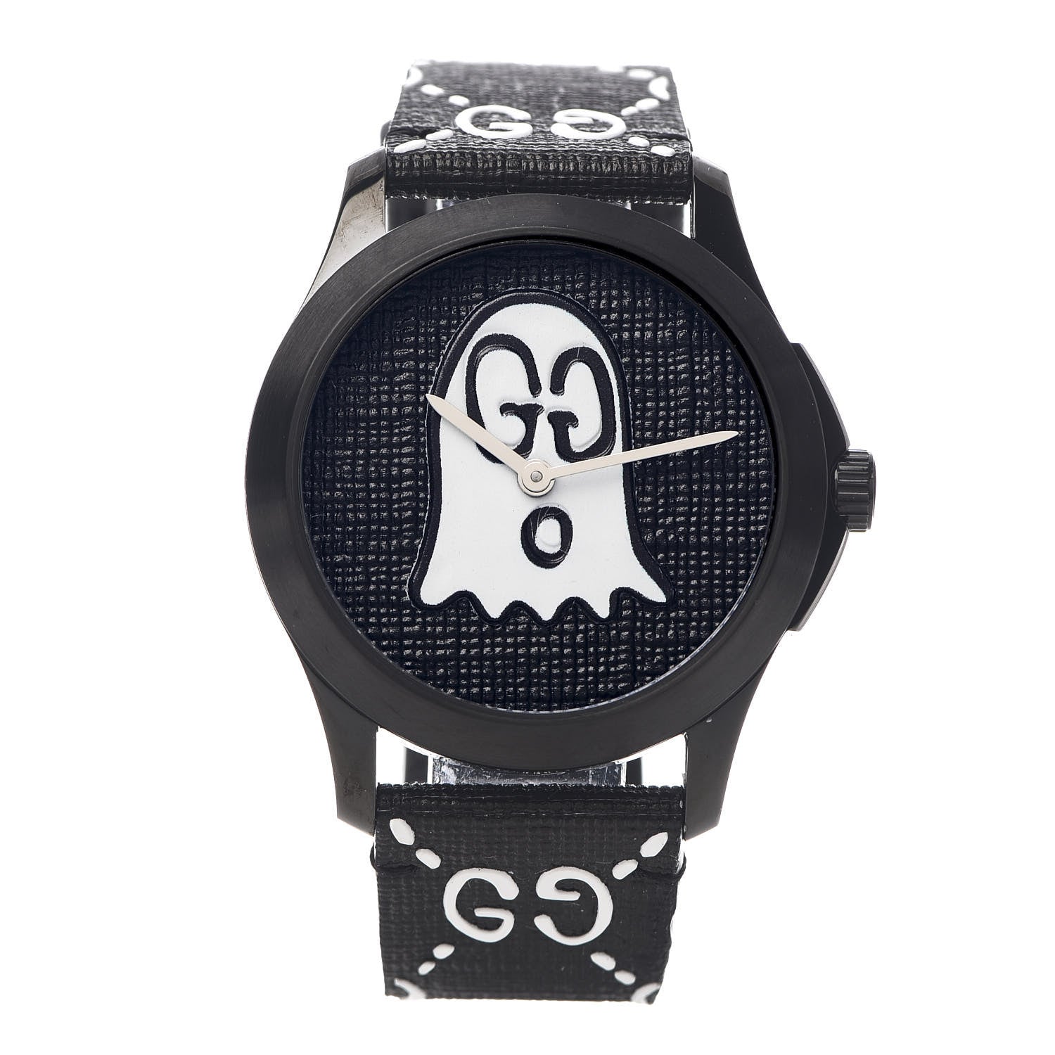 Gucci PVD Stainless Steel Canvas 38mm G-Timeless Ghost Quartz Watch Black 1 of 6
