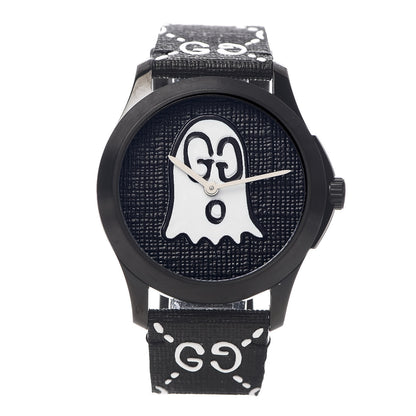Gucci PVD Stainless Steel Canvas 38mm G-Timeless Ghost Quartz Watch Black 1 of 6