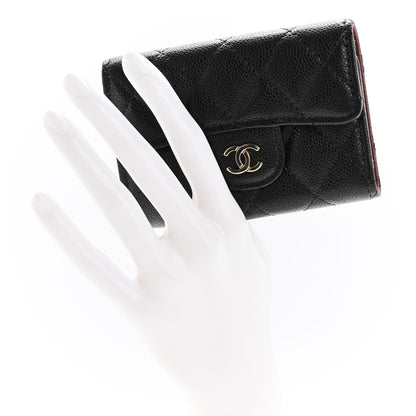 Chanel Caviar Quilted Classic 4 Key Holder Wallet Black 2 of 9