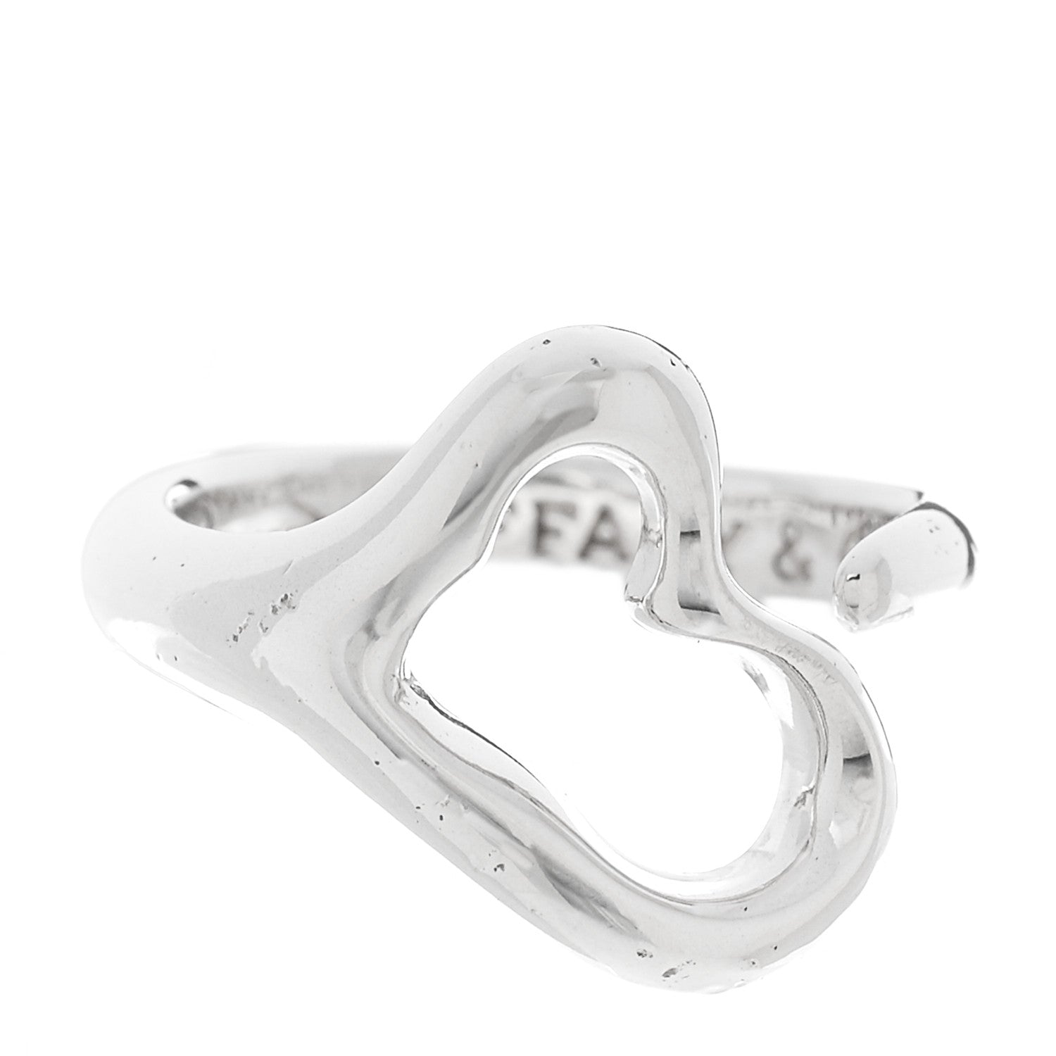Tiffany Sterling Silver Elsa Peretti Open Heart Ring 48 4.5 1 of 5