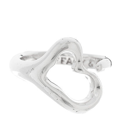Tiffany Sterling Silver Elsa Peretti Open Heart Ring 48 4.5 1 of 5