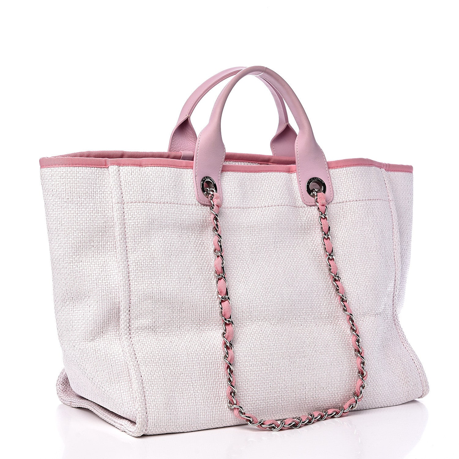 Chanel Canvas Medium Deauville Tote Pink 2 of 11