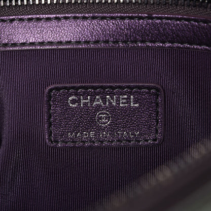 Chanel Metallic Lambskin Quilted Medium Cosmetic Case Purple 6 of 8